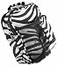 Zebra Striped Canvas Shoulder Bag Day Pack Black Trim