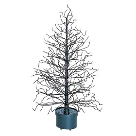 3' Black Fiber Optic Lighted Twig Christmas Tree