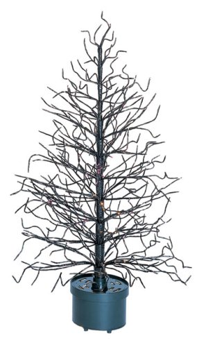 3' Black Fiber Optic Lighted Twig Christmas Tree