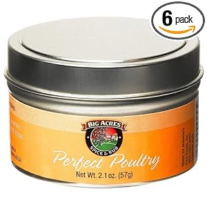 Big Acres Perfect Poultry Spice and Rub, Tins (Pack of 6) by Big Acres