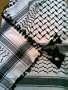 100% Cotton Kaffiyeh Shemagh Houndstooth Scarf (50 x50) - White on Black and Black on White