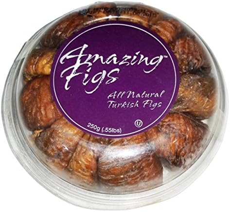 All Natural Imported Turkish Dried Figs - .55 lbs (250 grams each) Pack of 3
