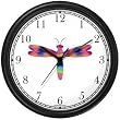Multicolored No.2 Dragonfly or Dragon Fly - JP Wall Clock by WatchBuddy Timepieces (Slate Blue Frame)