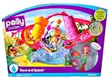 Mattel Year 2009 Polly Pocket Color Change Series Playset - Race and Splash with Polly Mermaid Doll - 2 Cutants Turpetal and Inflata-fish Plus Bonus DVD