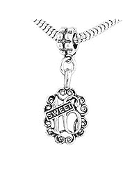 Sterling Silver Filigree Fancy Sweet 16 Dangle Bead Charm