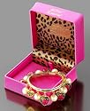 Betsey Johnson Goldtone Glass Pearl & Heart Charm Bracelet