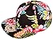 BK Caps Flat Bill Floral Snapback Hats (Black Flower) - 21473