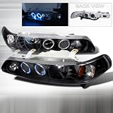 1990-1993 Acura Integra Halo Projector Headlights Black by Instyleparts