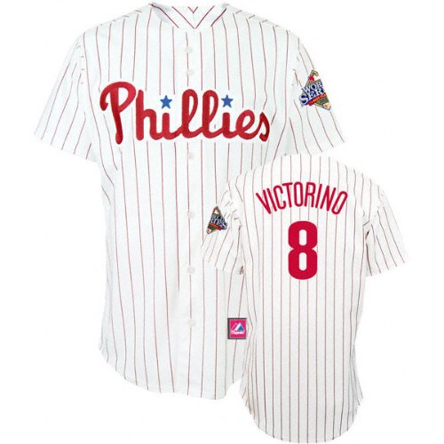 Shane Victorino Majestic Home Pinstripe 2008 World Series Replica Philadelphia Phillies Youth Jersey