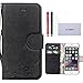 iPhone 6 Case, iPhone 6 Black Wallet Case, ACO-UINT iPhone 6 4.7 '' PU Leather Cover Skin Case (Strap Case - Black)