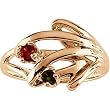 14K Rose Gold Mother's Ring - 2 Gemstone -- YOU CHOOSE THE COLORS!