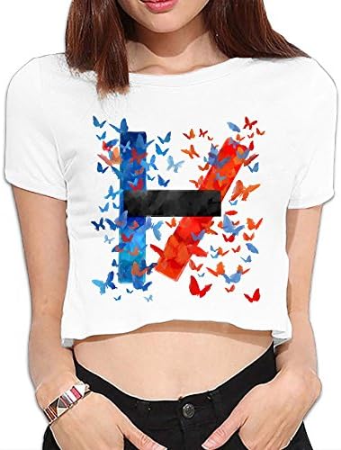 SYY Woman Twenty One Pilots Fan Midriff Tshirt Size M White