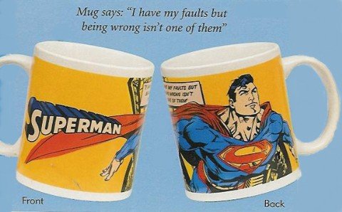  : SUPERMAN collectible coffee MUG cup kitchen DECOR