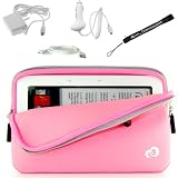 Kroo Nook Electronic Book Reader Slim Glove Sleeve Cover Case with extra pocket + Includes a 4-Inch eBigvalue Determination Hand Strap