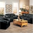 Black Leather Sofa and Love Seat By Coaster Furniture