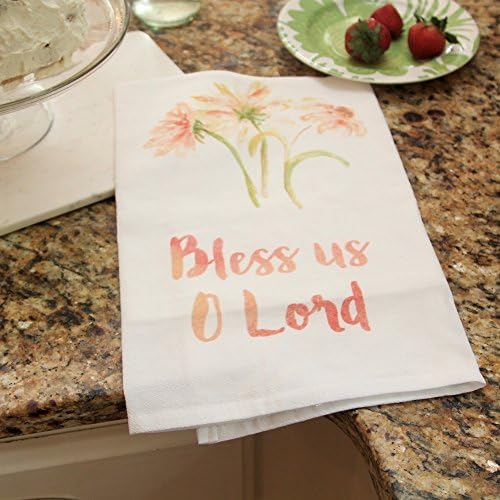 Watercolor Bless Us O Lord Dish Towel