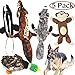 Jalousie 5 Pack Dog Squeaky Toys Three no Stuffing Toy and Two Plush with Stuffing for Small Medium Large Dog Pets