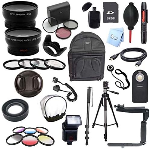 Canon EOS Rebel T5i / 700D Digital SLR Camera Deluxe Camera Accessory Bundle (Fits: EF50MM F/1.4, EF85MM F/1.8, EF75-300MM F/4-5.6, EF-S 55-250MM F/4-5.6 IS STM)
