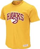 Atlanta Hawks Mitchell & Ness Gold Vintage Team Name & Logo Premium T-Shirt