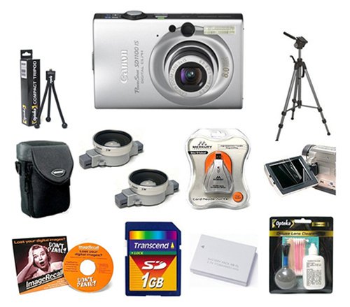 Canon PowerShot SD1100 IS Digital Camera with 2GB SD Memory Card   Spare NB 4L Battery   Case   Cameta Bonus Accessory Kit