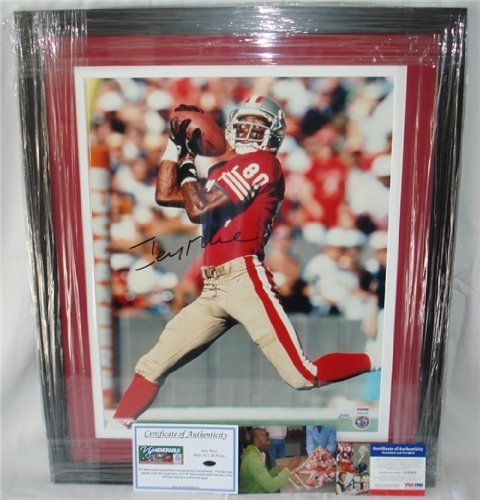 Jerry Rice San Francisco 49ers Autographed/Hand Signed Custom Framed 16 x 20 Photo