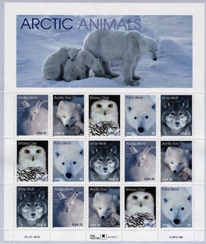Arctic Animals Collectible Stamp Sheet