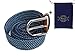 Modeway Men's&Women's Elastic Fabric Woven Stretch Belt Leather Inlay With Silver Buckle