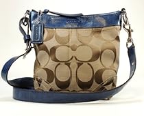 Hot Sale Coach Signature Duffle Handbag 10402 Khaki Navy
