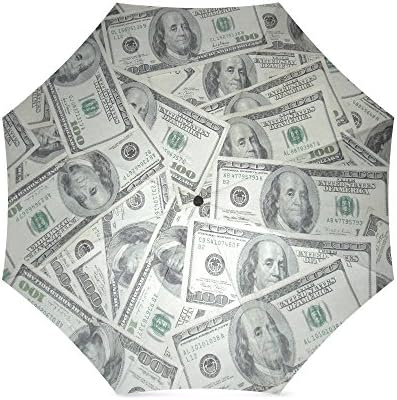 Funny US Dollar Bills Custom Folding Portable Outdoor Rain /Sun Umbrella Beach Travel Shade Sunscreen For Women/Men