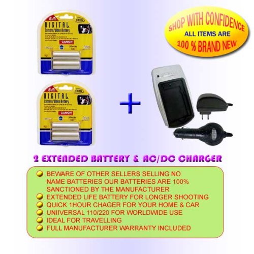 2 3HR BP511 BATTERIES +CHARGER FOR CANON 20D 30D 10D
