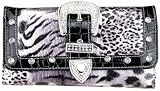 ExoticGlitter LYDC Women Purse Gessy L076 Black & Purple Leopard Print Boxed Clutch Hand Shoulder Bag Artifical leather