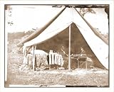 Civil War Photo (M): Antietam Md. President Lincoln and Gen. George B. McClellan in the generals tent; a