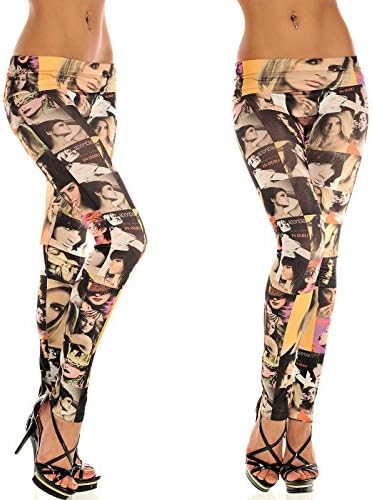 Women Sexy Head Photos Print Jeggings Ankle Length Stretch Skinny Leggings