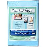 NorthShore Premium Blue Disposable Underpads (Chux), 8 oz., Small Size 17 x 24, Case/100 (4/25s)