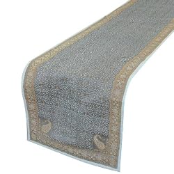 Table Runner in Brocades Silk from Banaras, India 72 x 13 inches