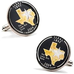 Hand Painted Texas State Quarter Cufflinks