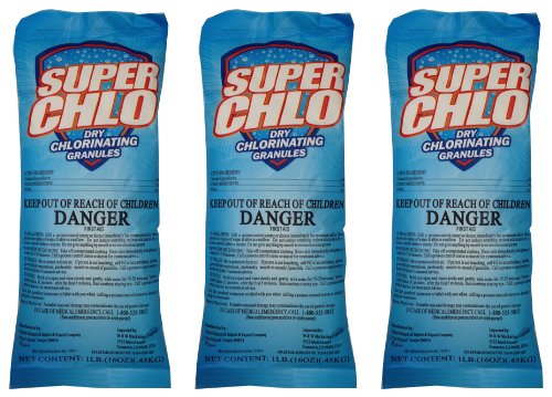 Super Chlorine Pool Shock Treatment 1 lb - 3 PACK