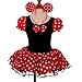Dressy Daisy Girls' Polka Dots Halloween Christmas Fancy Dress Dance Costume with Headband Size 6-7 Red & Black