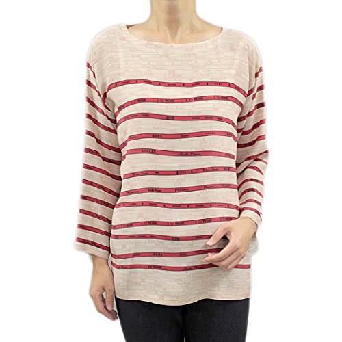 ピッコーネ スタジオ ピッコーネ STUDIO PICONE レディース プルオーバー 長そで クルーネック シルク ボーダー レッド(赤) サイズ：40(L/11号) (pico-w16aw05s) (40(L/11号))