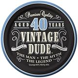 Creative Converting 8 Count Vintage Dude 40th Birthday Round Dessert Plates