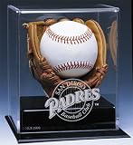 SAN DIEGO PADRES AUTOGRAPH BASEBALL DISPLAY CASE w/ GLOVE