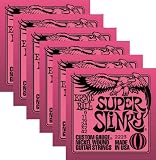 Ernie Ball 2223 Nickel Super Slinky Pink Electric Guitar Strings 6 Pack
