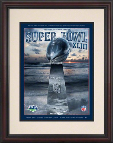 Framed 8.5 x 11 Super Bowl XLIII Program Print | Details: 2009, Steelers vs Cardinals