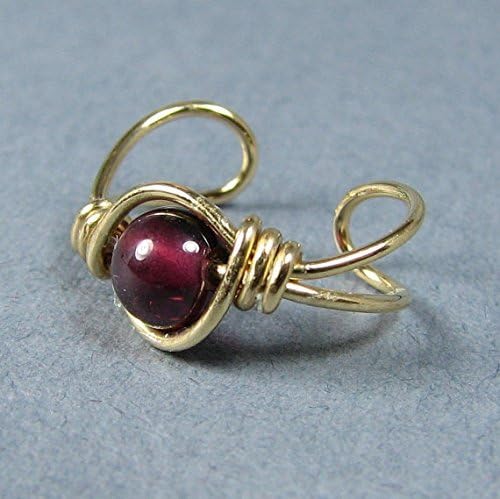 Ear Cuff wrap 14k gold filled genuine garnet