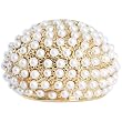 Size 7.5 -Goldtone Faux Pearl Princess Ring