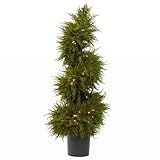 UPC 840703100030 product image for Nearly Natural 5915 Cedar Spiral Topiary with Lights, 43-Inch, Green | upcitemdb.com