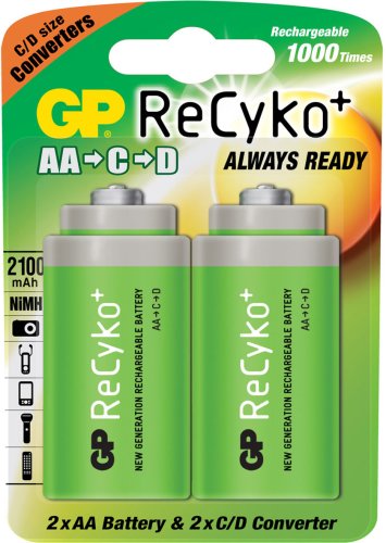 GP Aufstecker f&uuml;r C-/D-Gro&szlig;en inkl. 2x AA, NiMH, 1,2V Preisvergleich