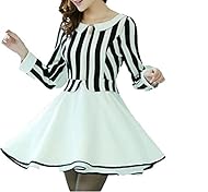 Short Spring Vertical Stripe  Dress