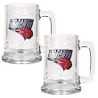 Charlotte Bobcats 2pc 15oz Glass Tankard Set - Primary Logo NBA Basketball
