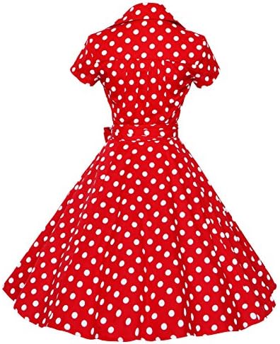Maggie Tang 50s 60s Vintage Short Sleeves Swing Rockabilly Ball Party Dress